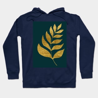 Simple branch - green and gold Hoodie